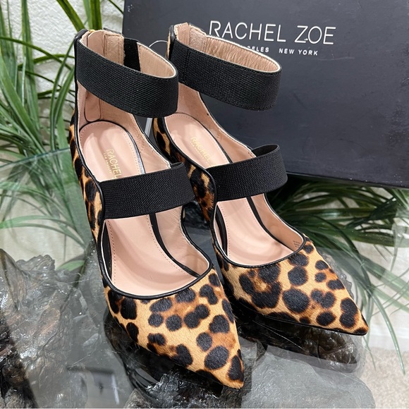🐆NIB🐆 Rachel Zoe Calf Hair Leopard Print Zippered Back Stiletto Heel  Size 6 - Picture 11 of 11